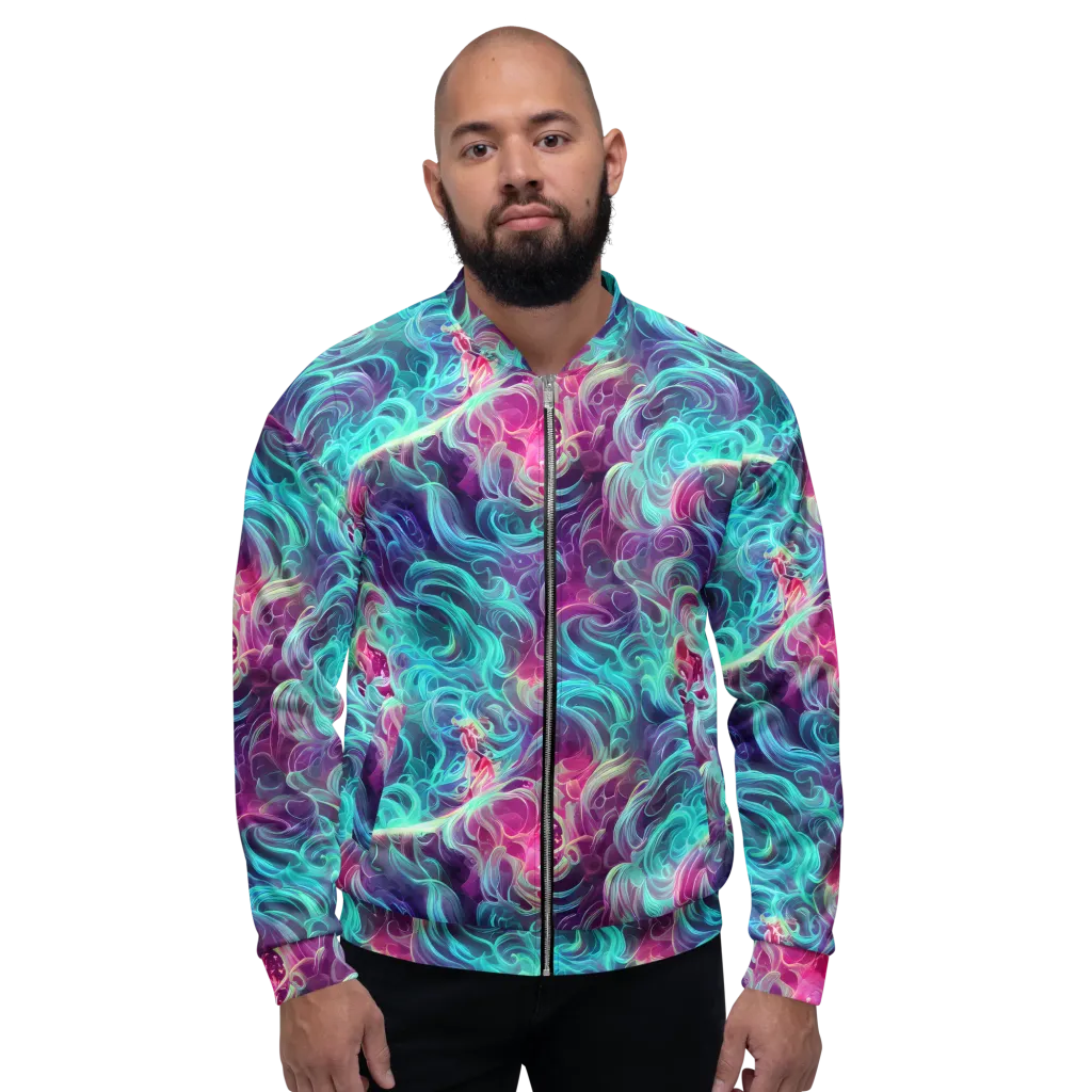 Galactic Bloom on Bomber Jacket — Front