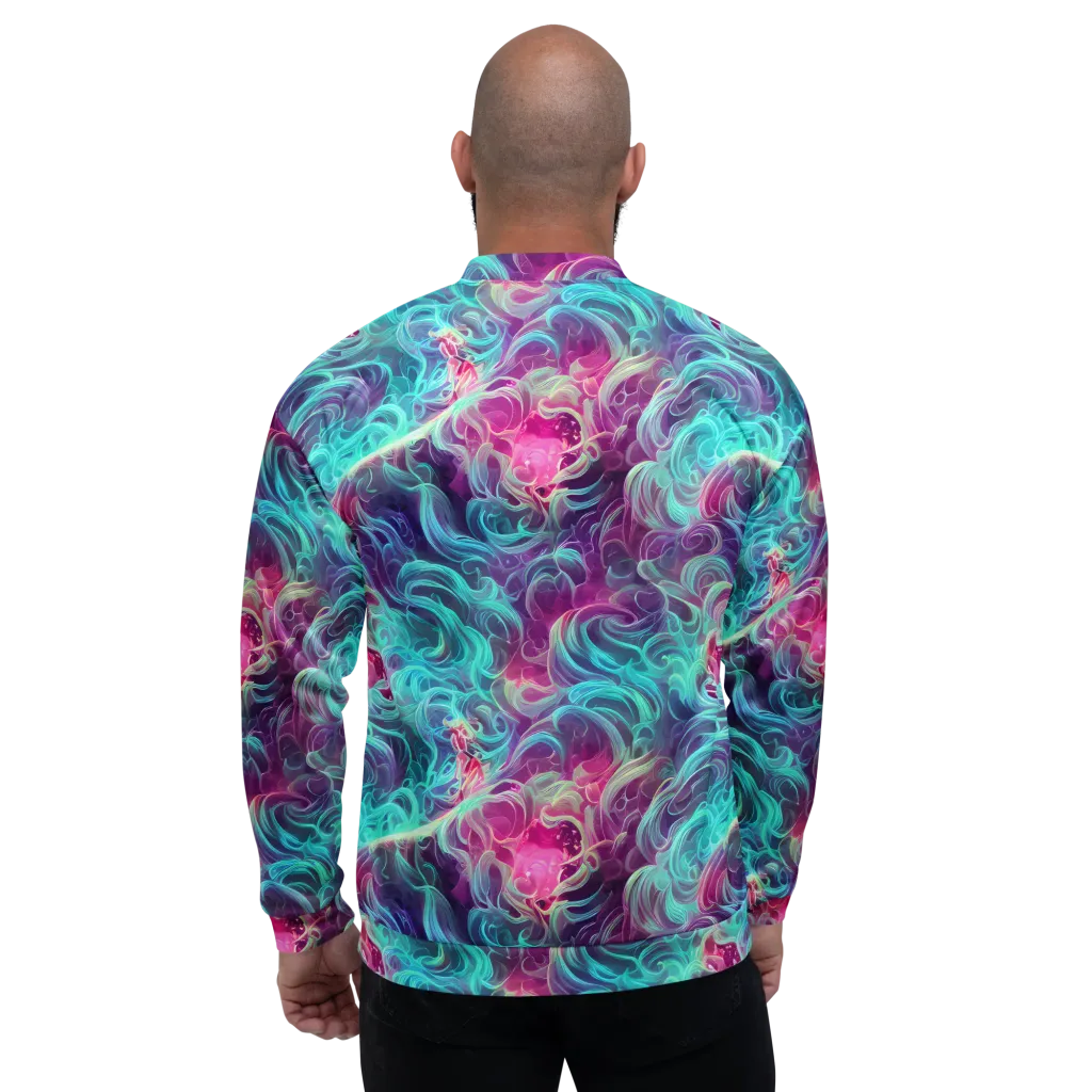 Galactic Bloom on Bomber Jacket — Back