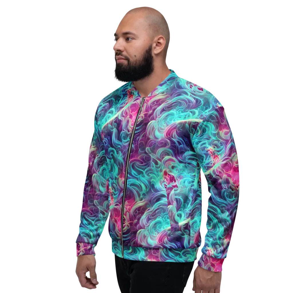 Galactic Bloom on Bomber Jacket — Left
