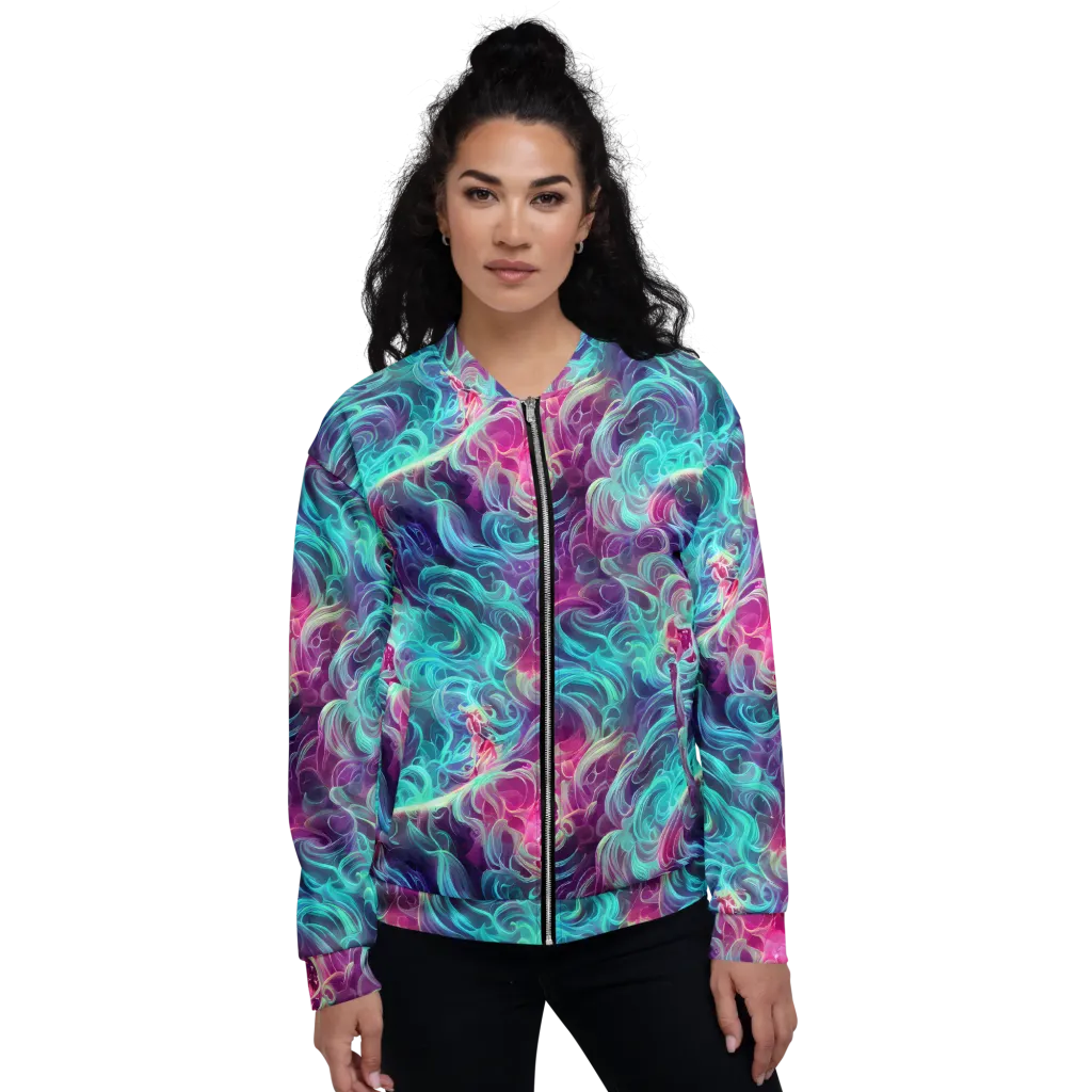 Galactic Bloom on Bomber Jacket — Front
