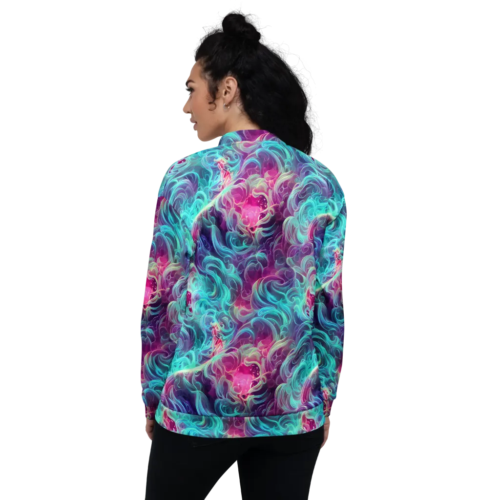 Galactic Bloom on Bomber Jacket — Back