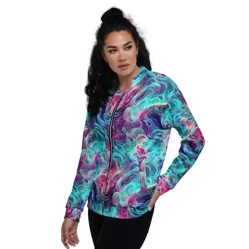Galactic Bloom on a Bomber Jacket