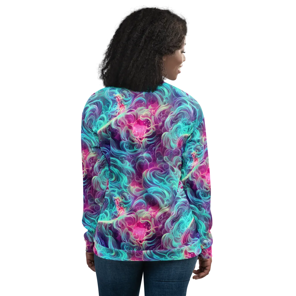 Galactic Bloom on Bomber Jacket — Back
