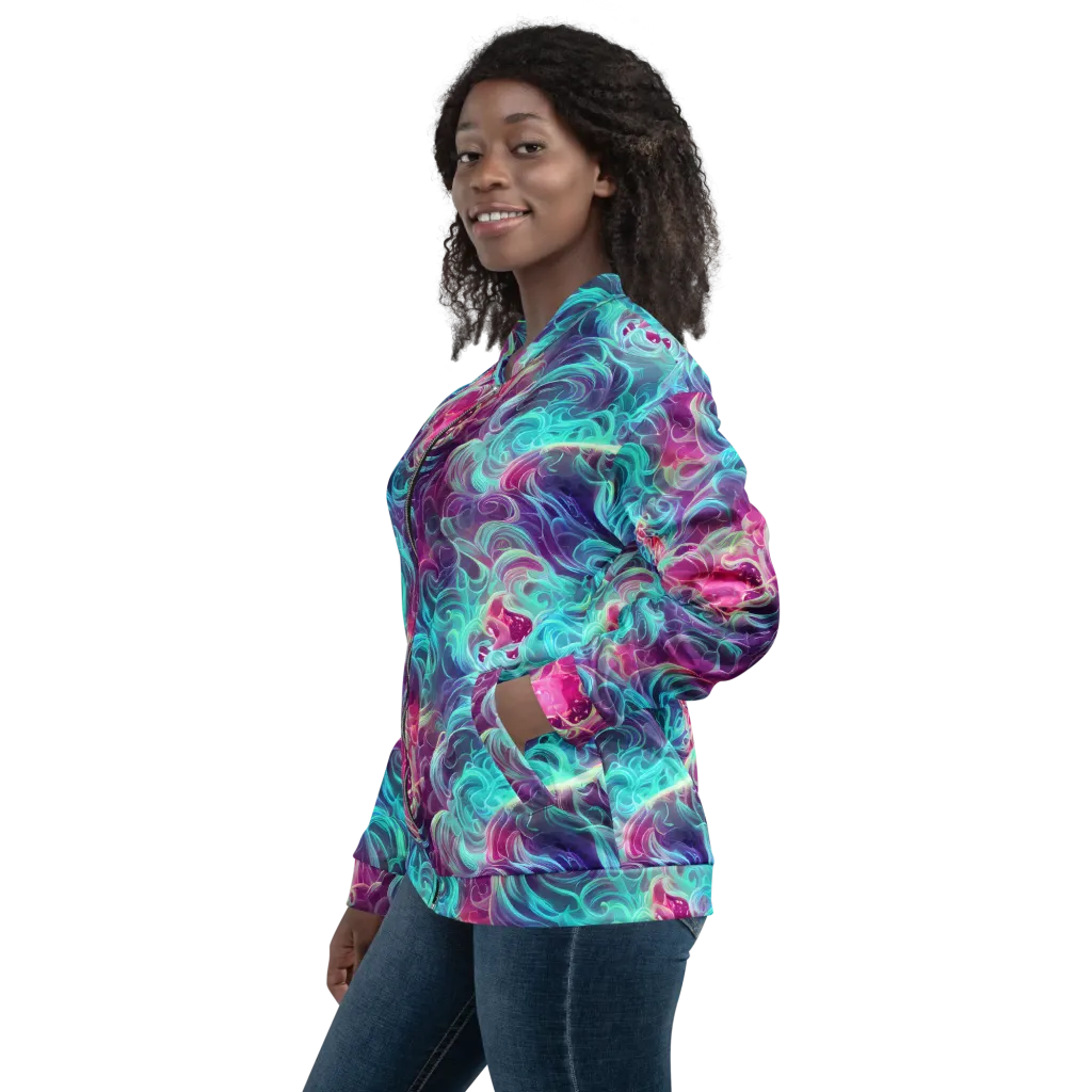 Galactic Bloom on Bomber Jacket — Left