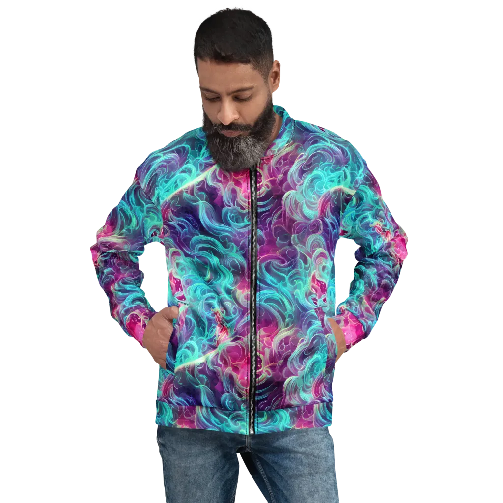 Galactic Bloom on Bomber Jacket — Front