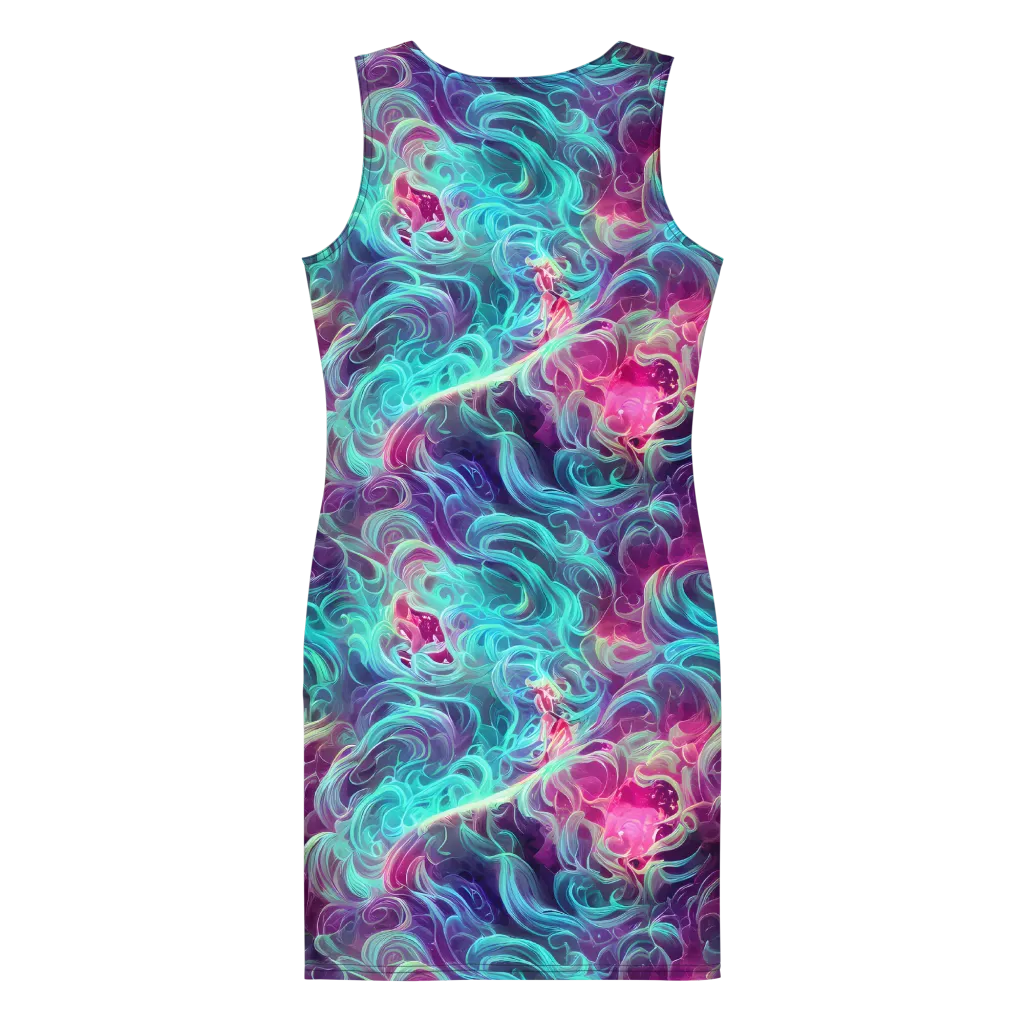 Galactic Bloom on Bodycon Dress — Back
