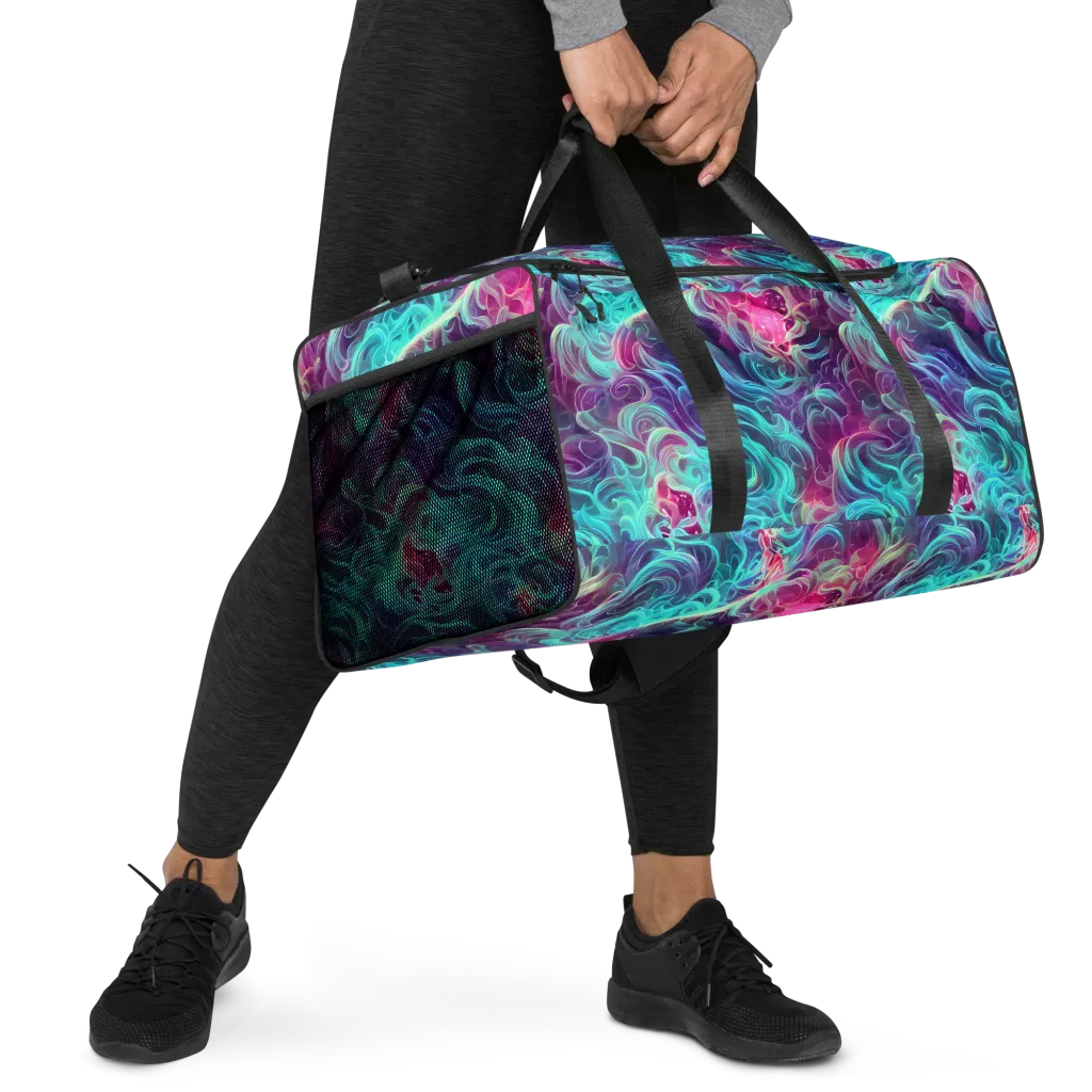 Galactic Bloom on Duffle Bag — Right Front