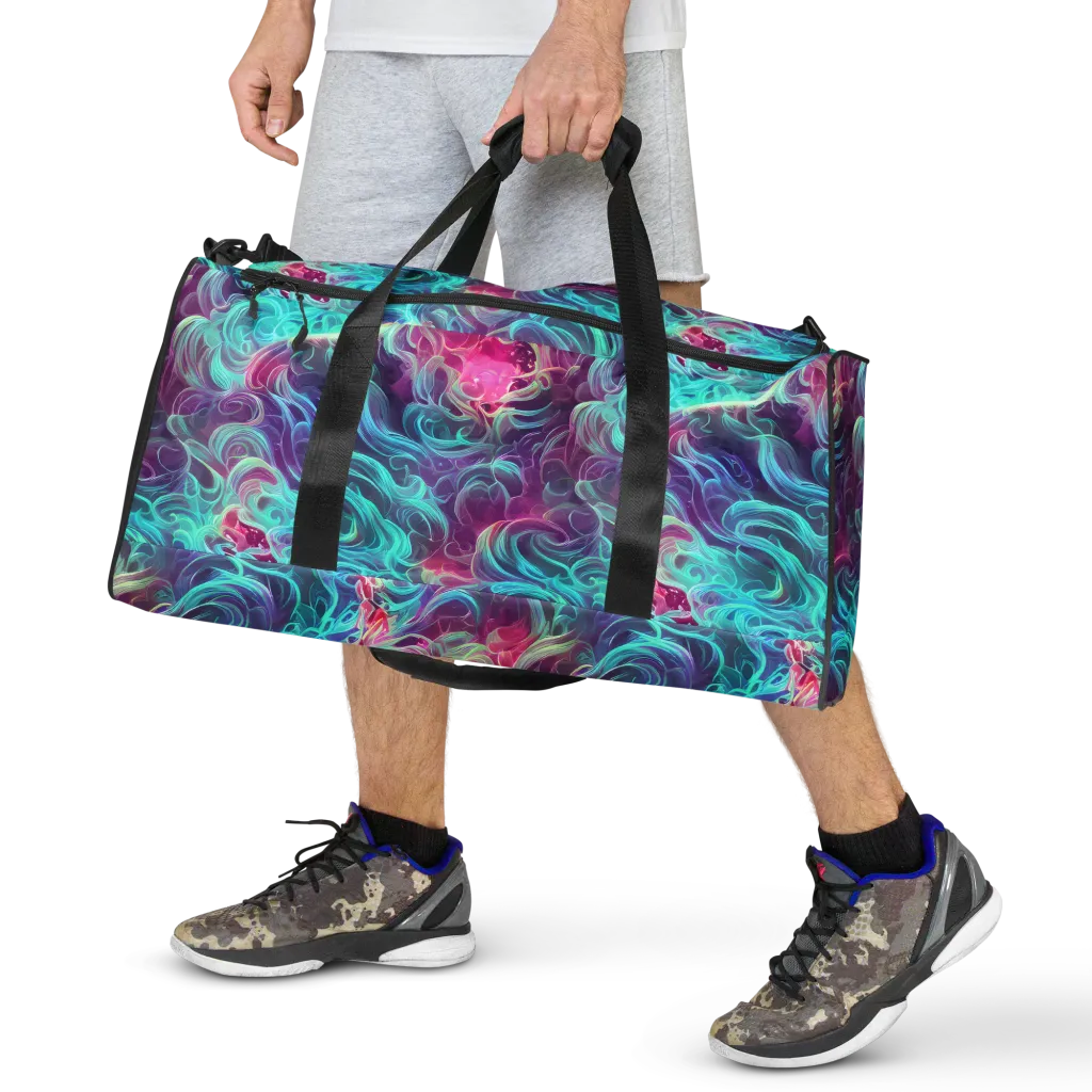 Galactic Bloom on Duffle Bag — Front