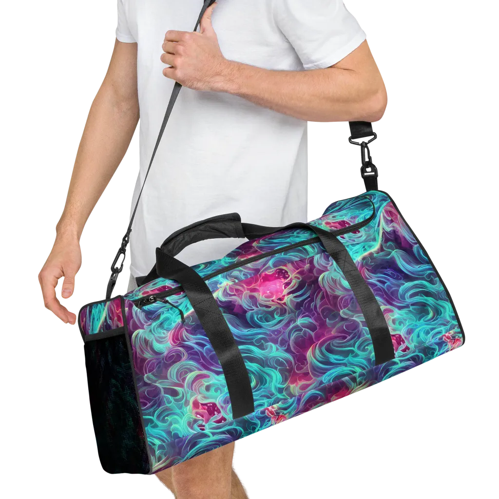 Galactic Bloom on Duffle Bag — Right Front