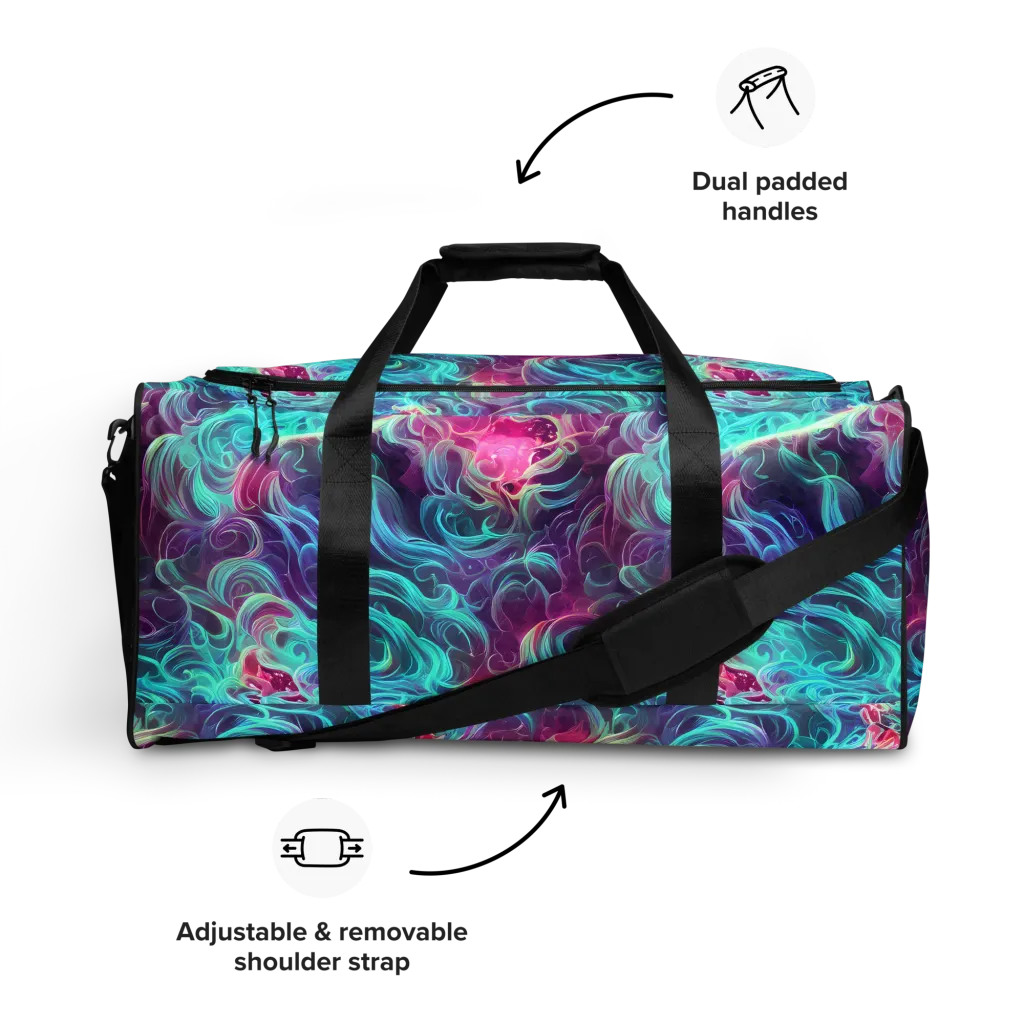 Galactic Bloom on Duffle Bag — Front