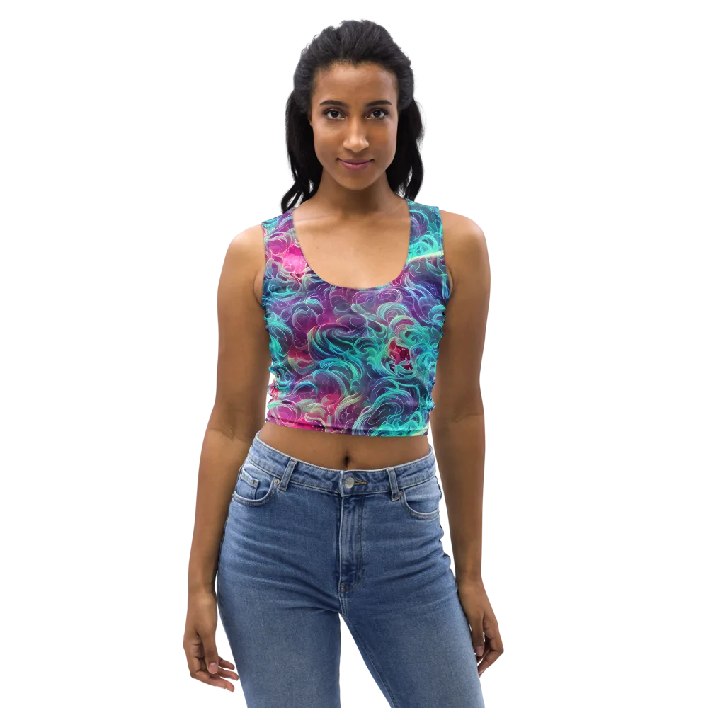 Galactic Bloom on Crop Top — Front
