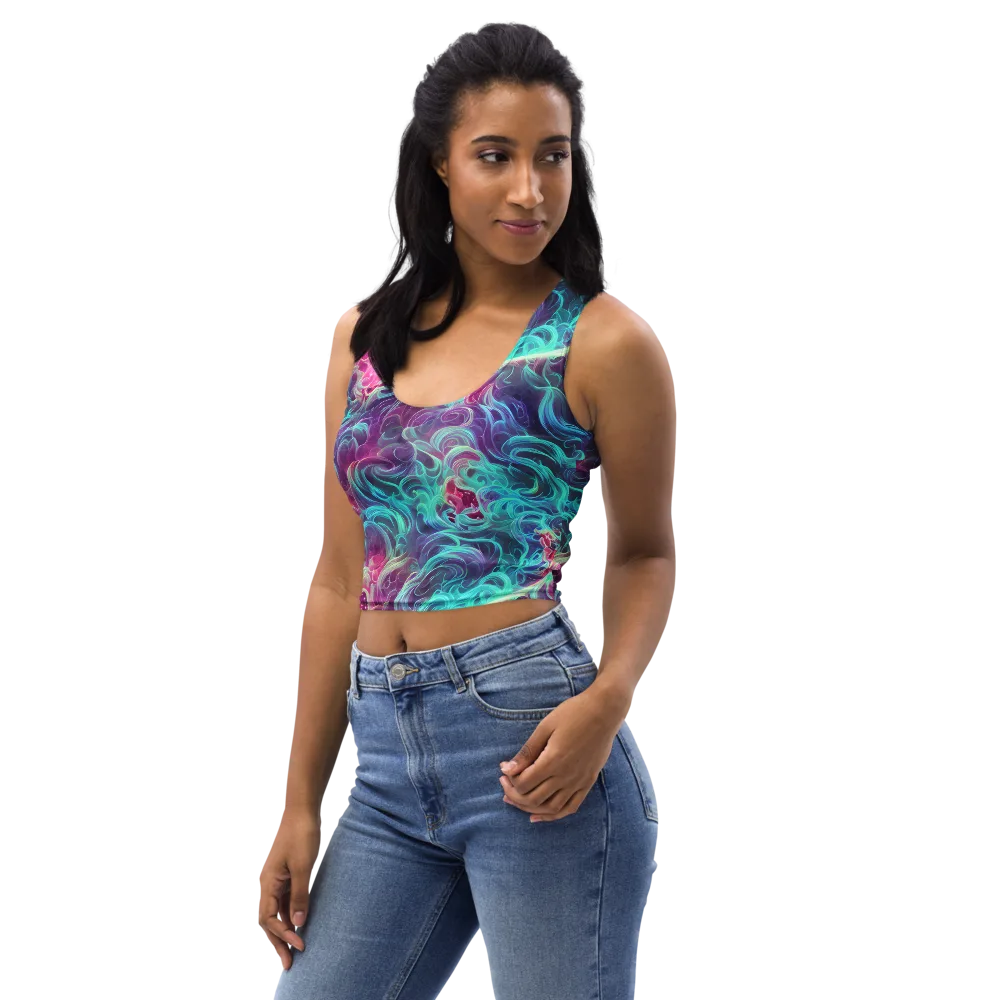 Galactic Bloom on Crop Top — Left Front