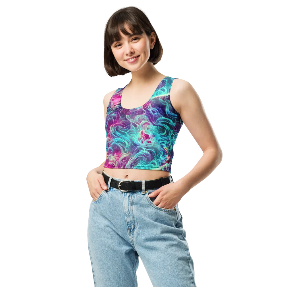 Galactic Bloom on Crop Top — Front