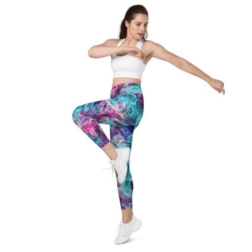 Galactic Bloom on a Leggings with Pockets