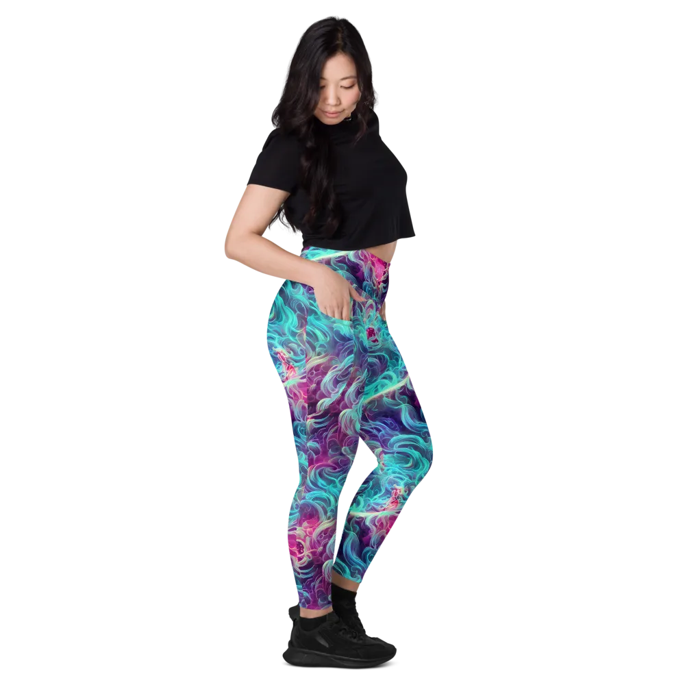 Galactic Bloom on Leggings with Pockets — Right