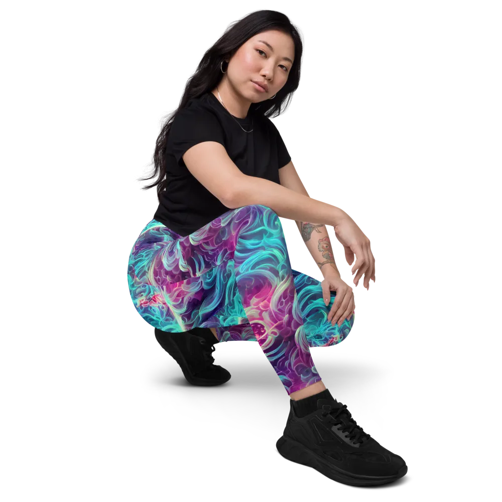 Galactic Bloom on Leggings with Pockets — Right Front