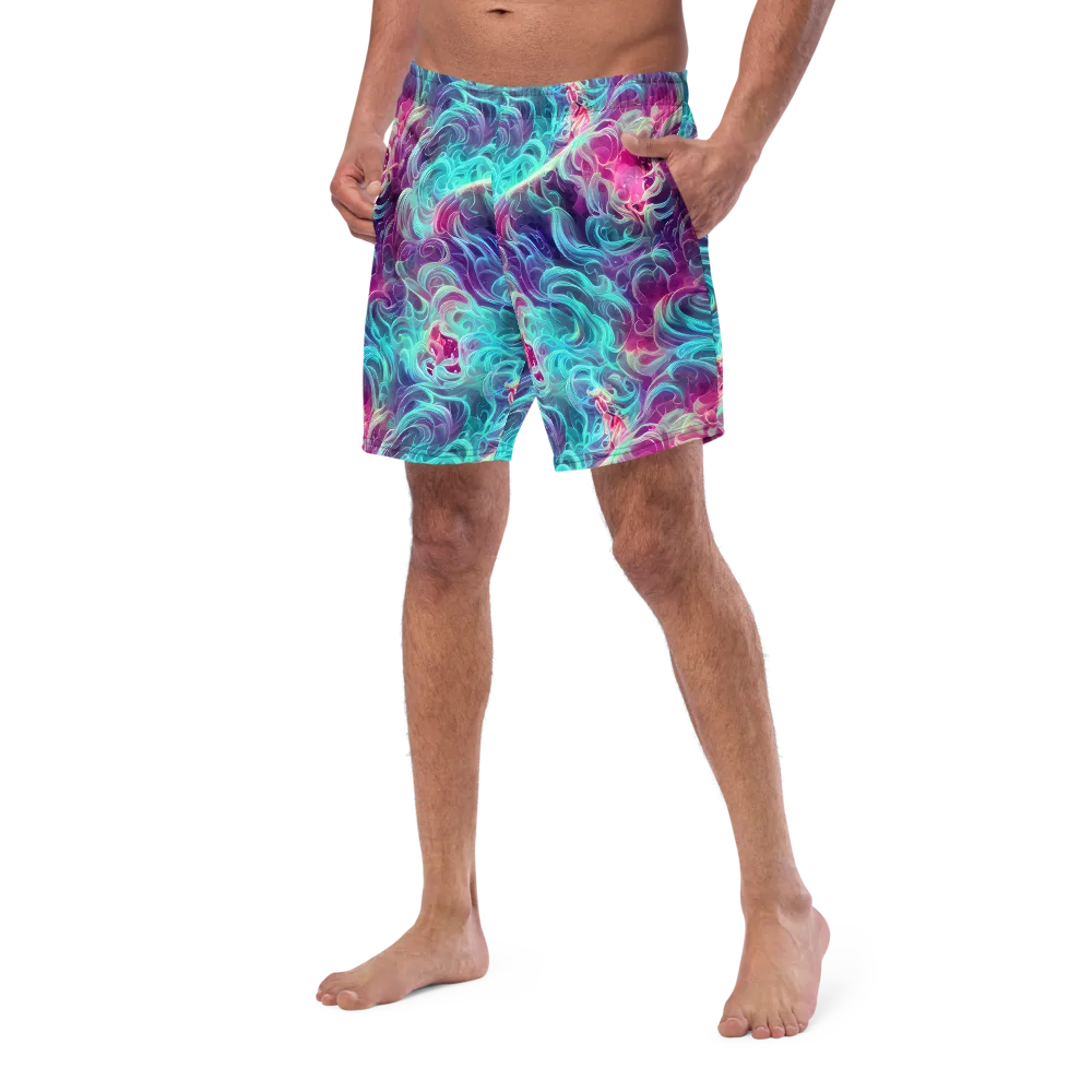 Galactic Bloom on Swim Trunks — Left Front
