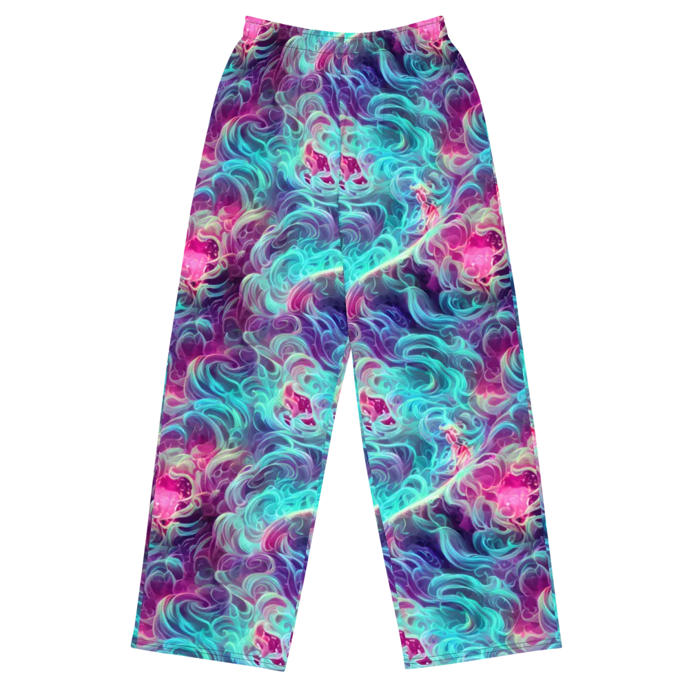Galactic Bloom on Wide-Leg Pants — Front