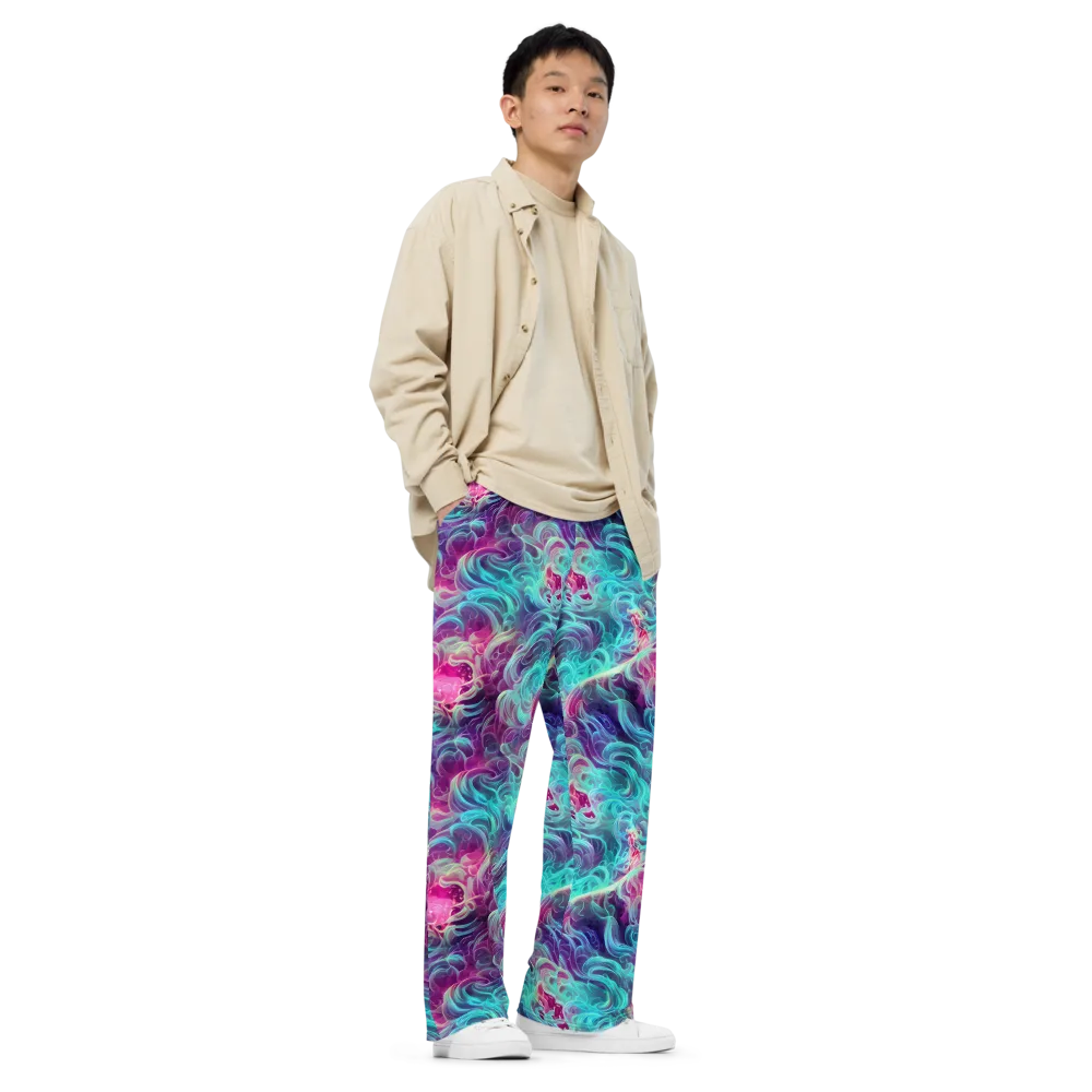 Galactic Bloom on Wide-Leg Pants — Right Front