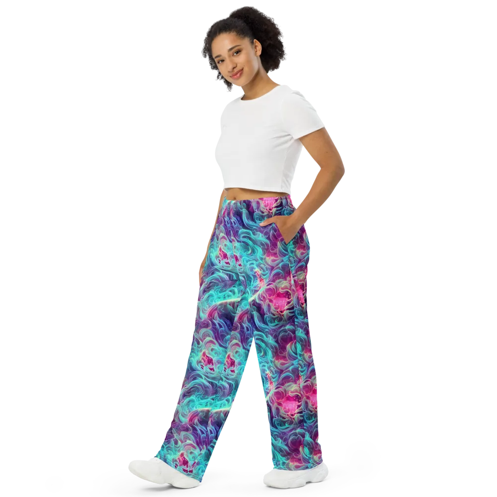 Galactic Bloom on Wide-Leg Pants — Left Front