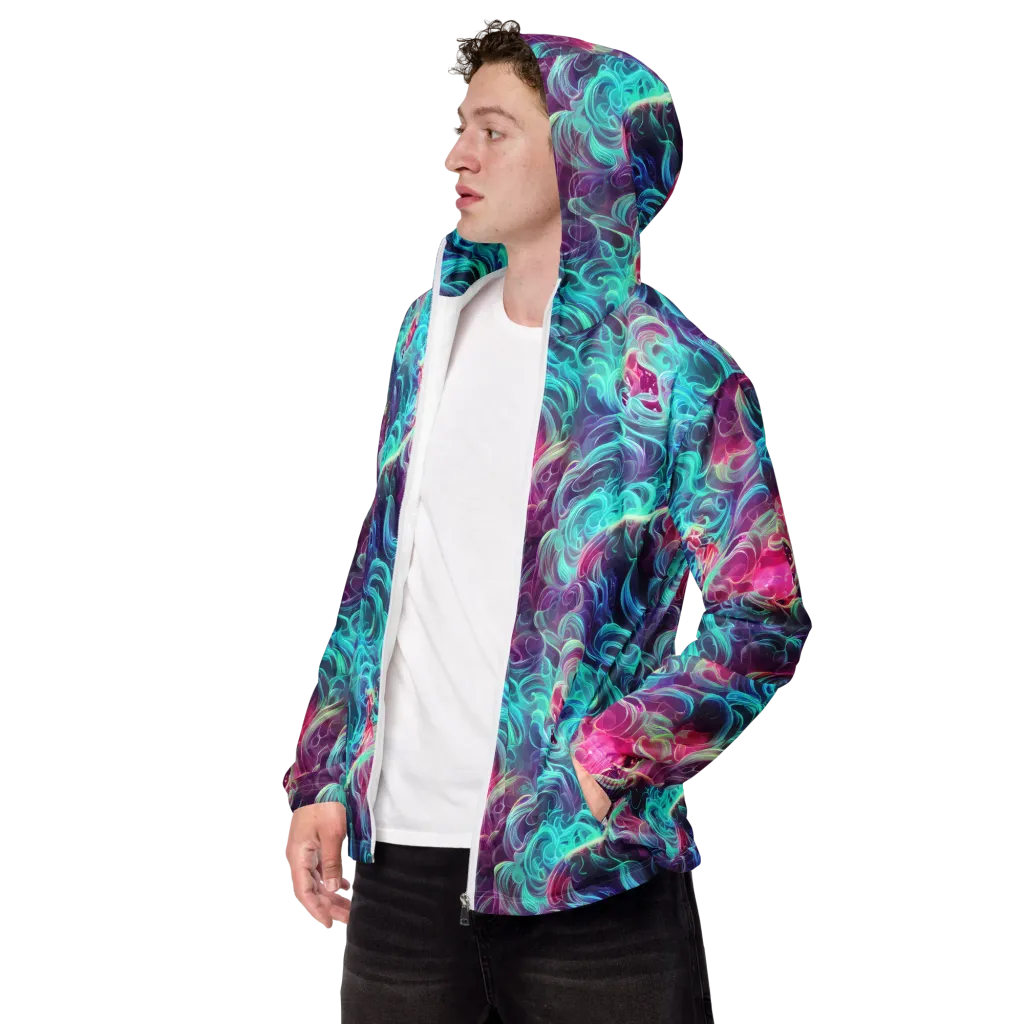 Galactic Bloom on Men's Windbreaker — Left Front