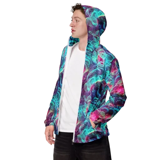 Galactic Bloom on a Men's Windbreaker