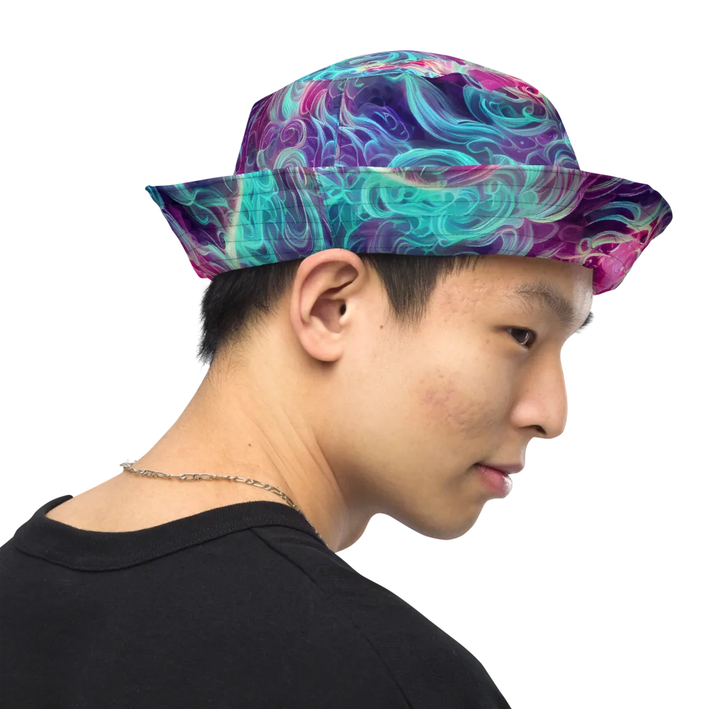 Galactic Bloom on Reversible Bucket Hat — Right Outside