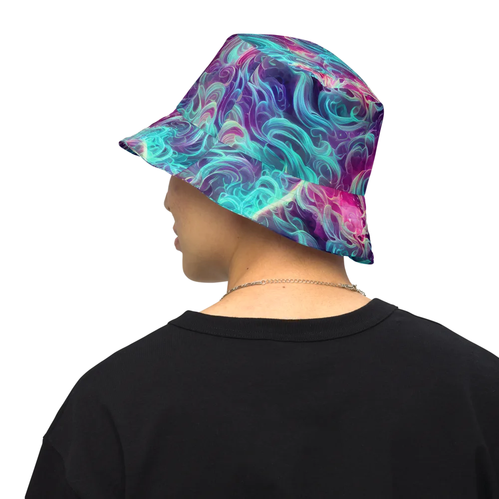 Galactic Bloom on Reversible Bucket Hat — Back Inside