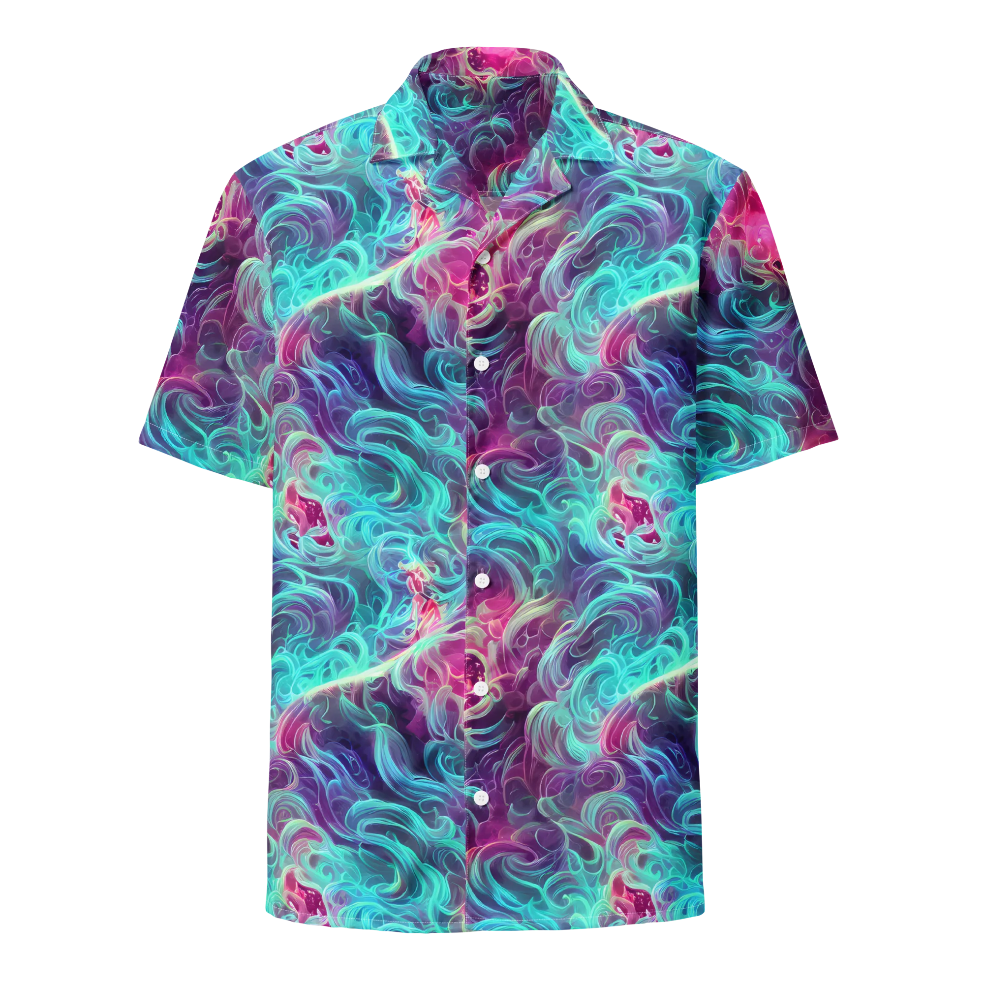 Galactic Bloom on Button Shirt — Front