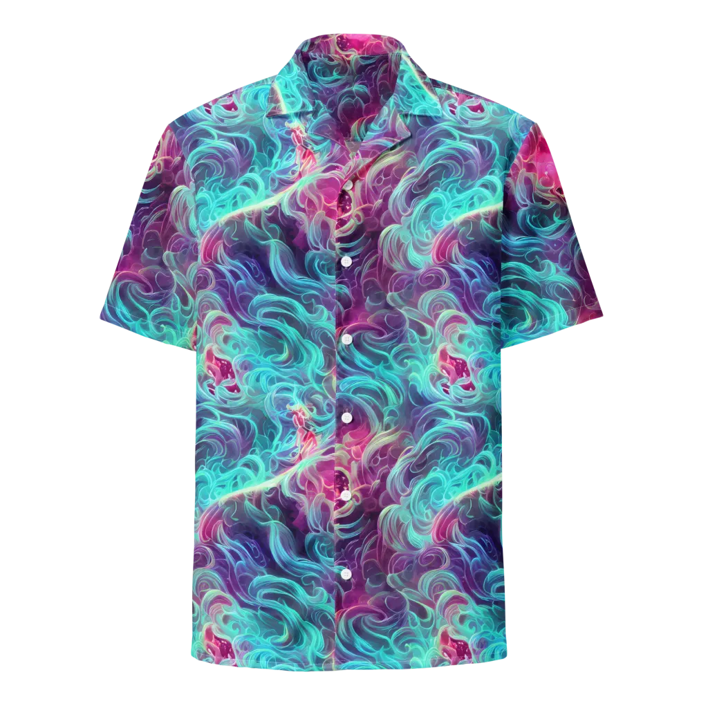 Galactic Bloom on Button Shirt — Front