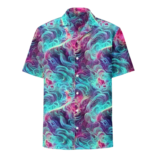 Galactic Bloom on a Button Shirt