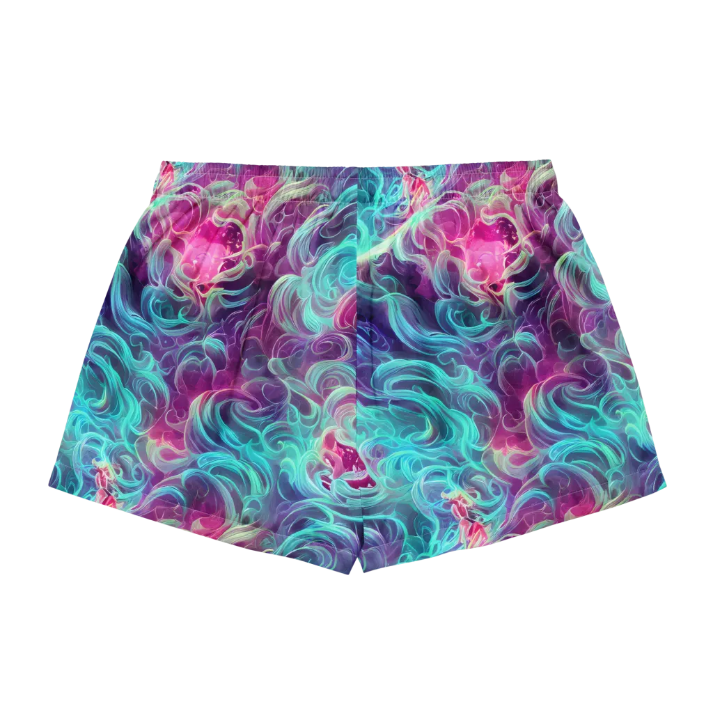 Galactic Bloom on Women's Pajama Shorts — Back