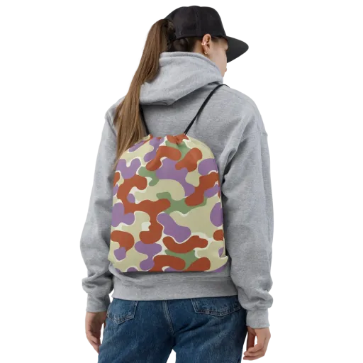 Lavender Camo on a Drawstring Bag