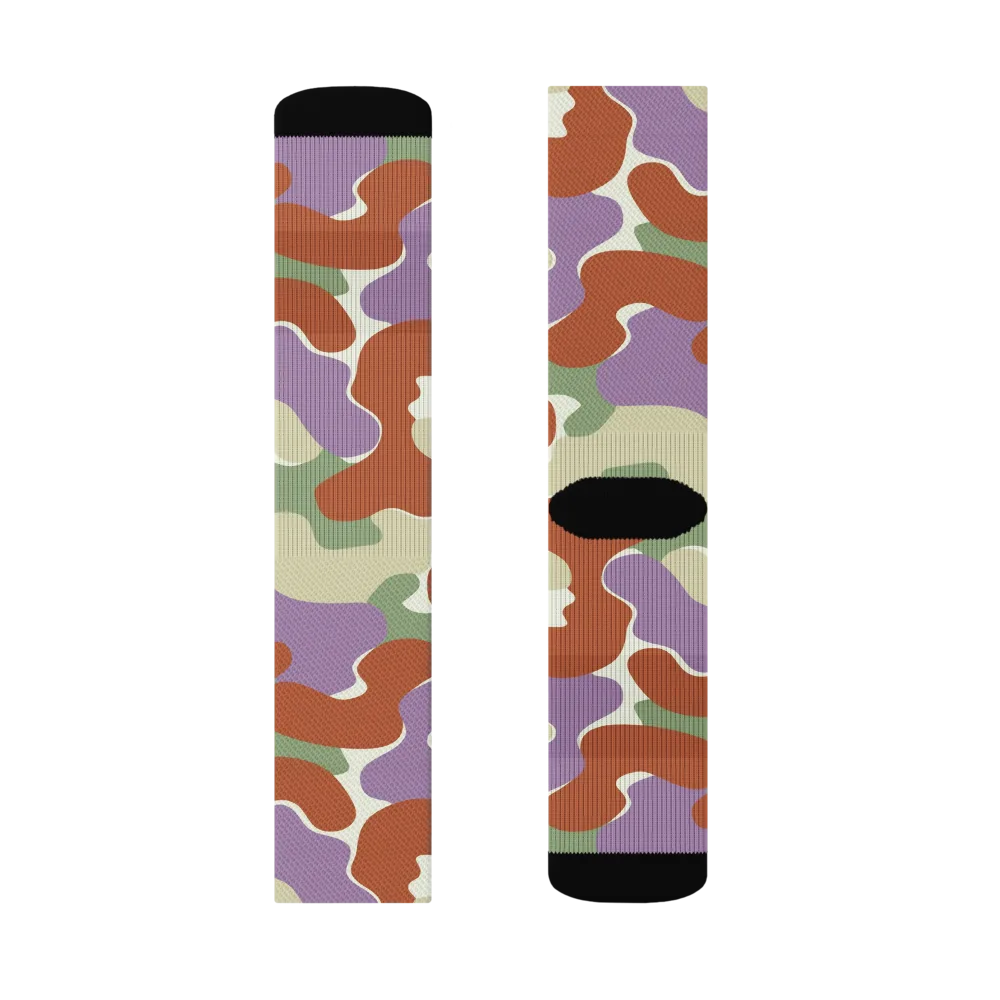 Lavender Camo on Socks — Right Sock