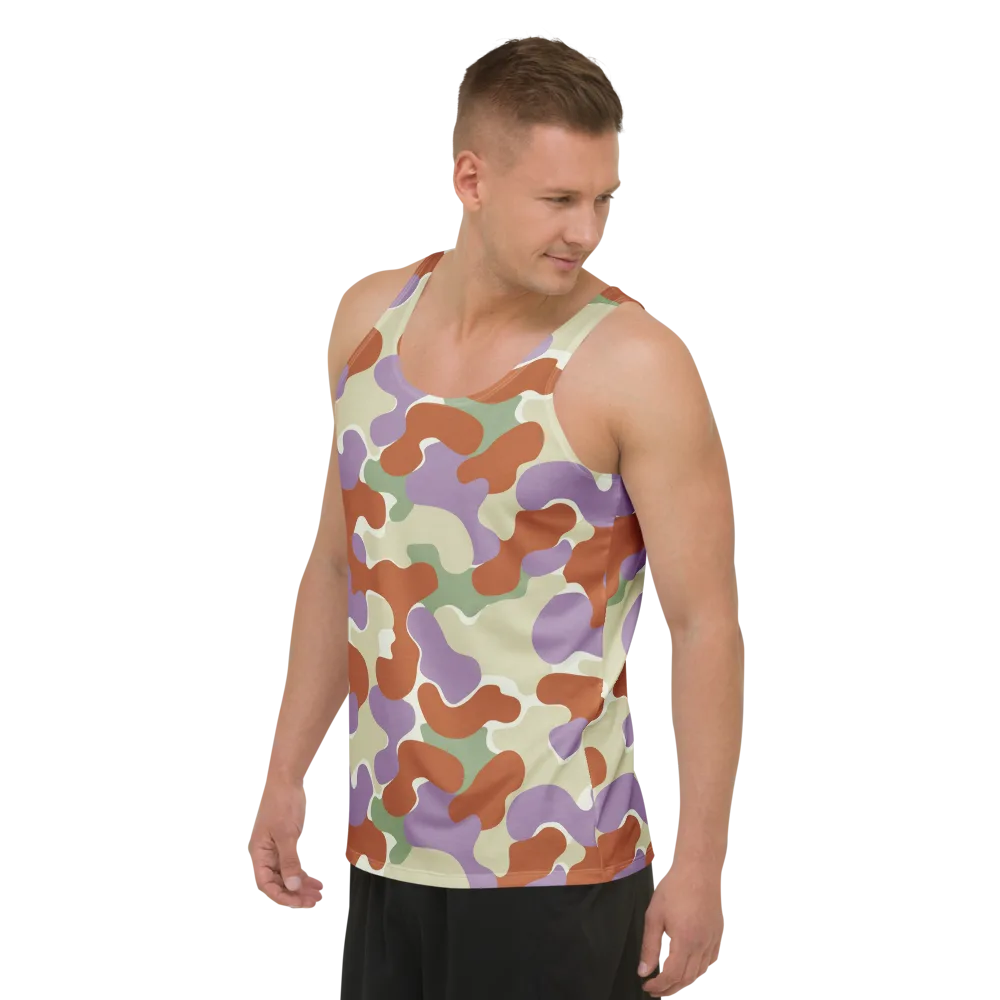 Lavender Camo on Men's Tank Top — Left Front
