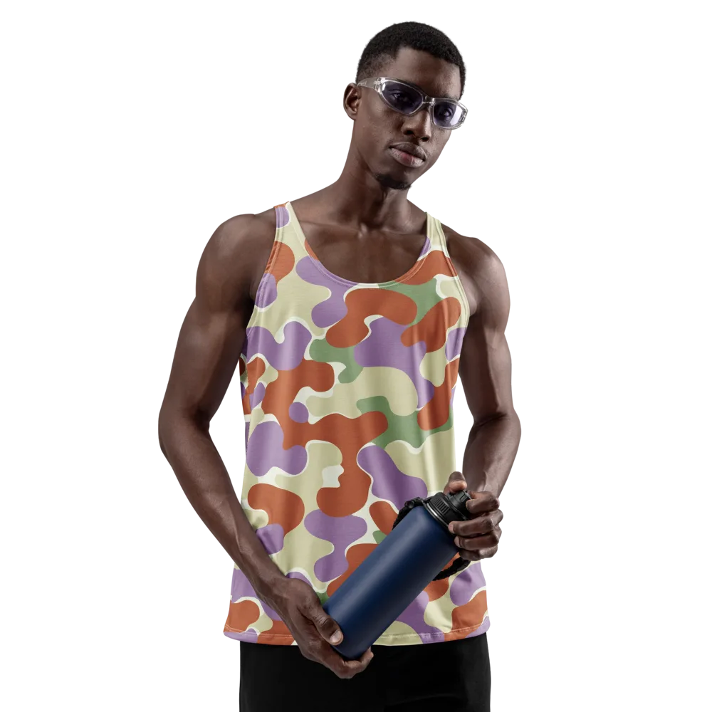 Lavender Camo on Men's Tank Top — Front