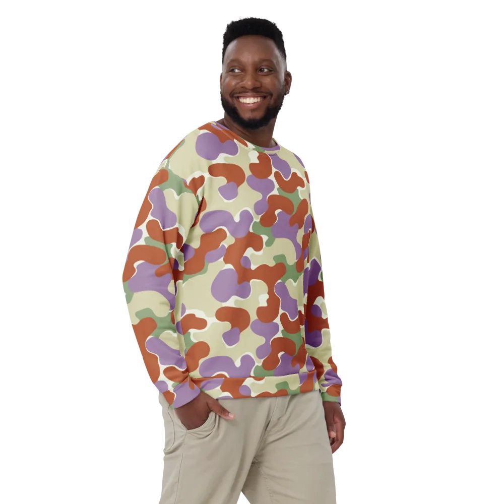 Lavender Camo on Sweatshirt — Front