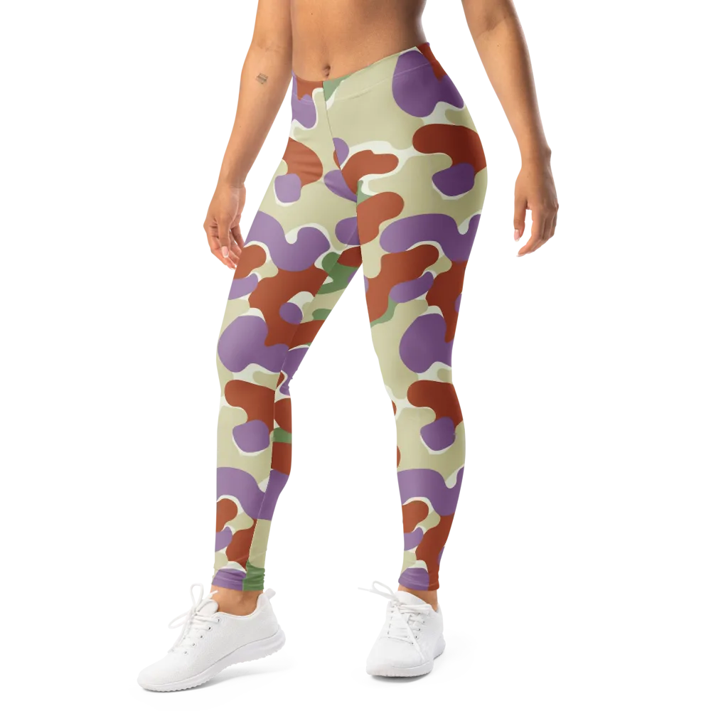 Lavender Camo on Leggings — Left Front