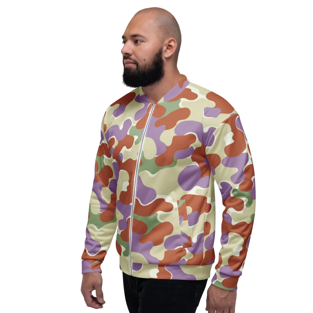 Lavender Camo on Bomber Jacket — Left
