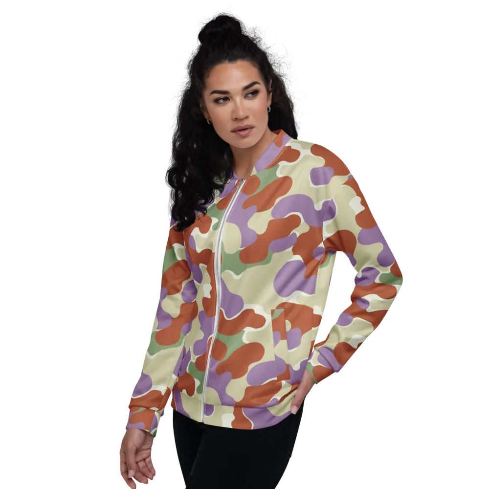 Lavender Camo on Bomber Jacket — Left