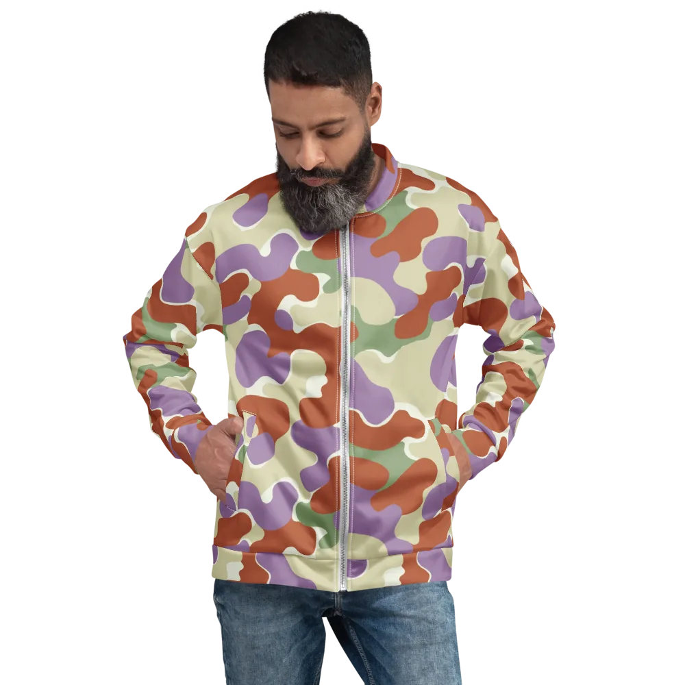 Lavender Camo on Bomber Jacket — Front