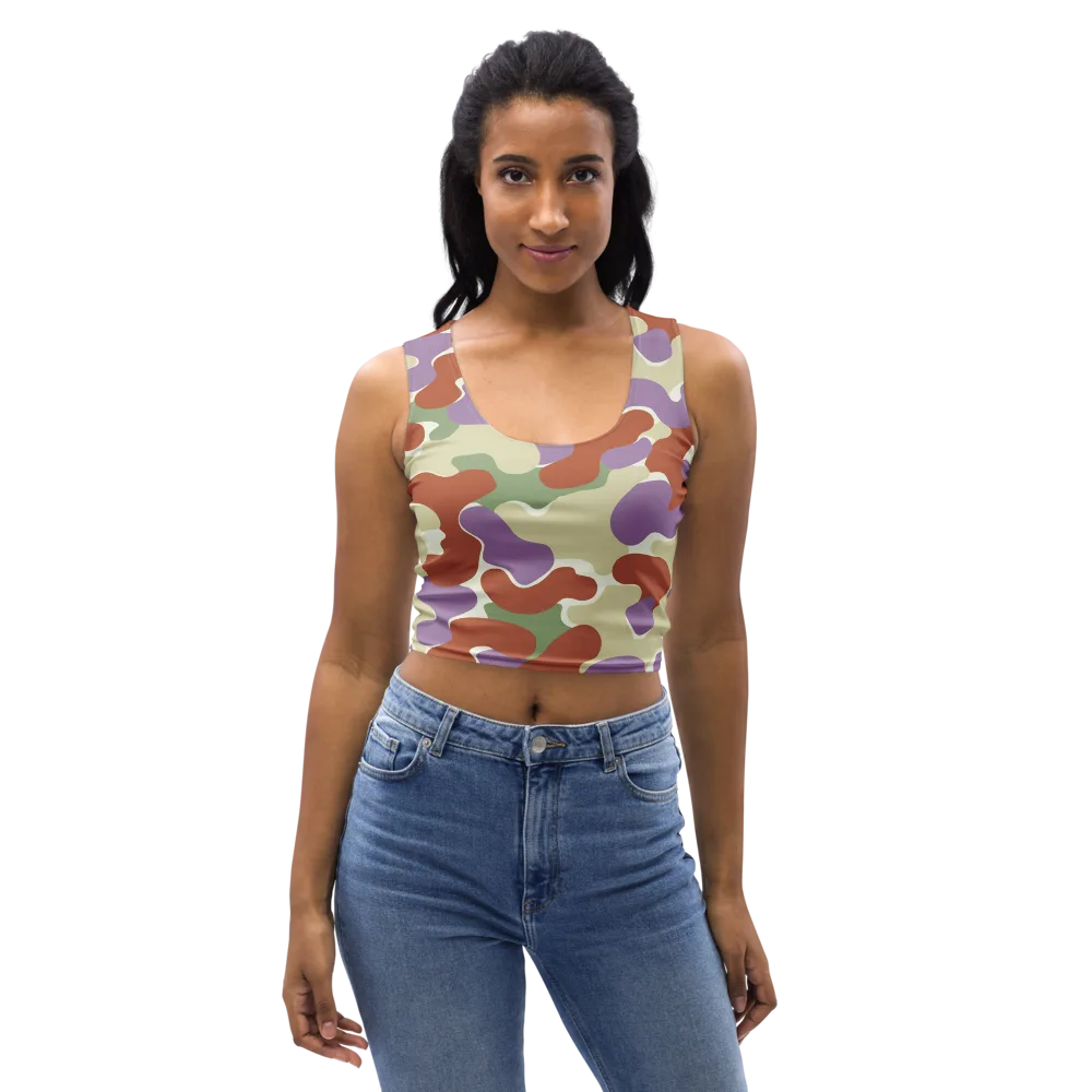 Lavender Camo on Crop Top — Front