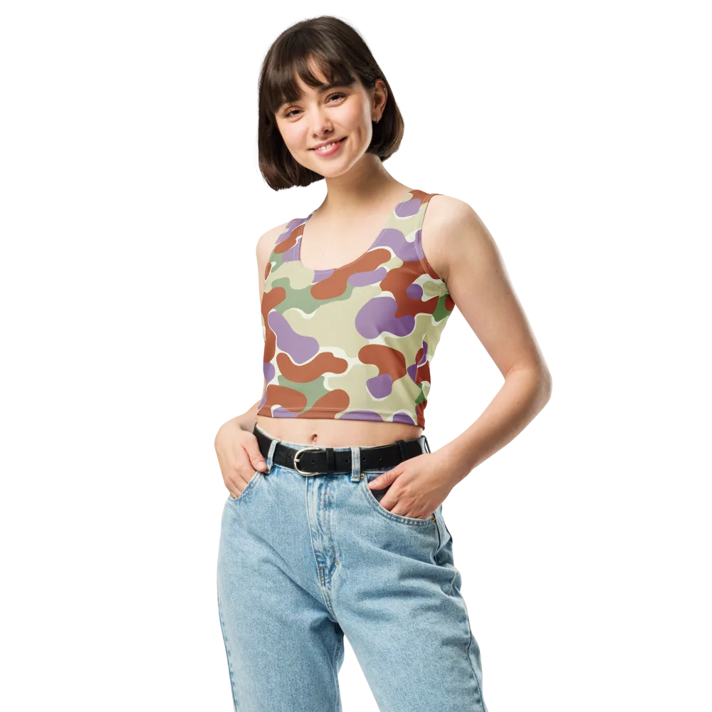 Lavender Camo on Crop Top — Front