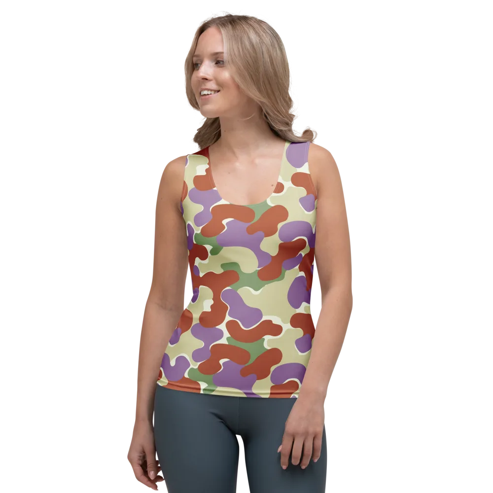 Lavender Camo on Women's Tank Top — Front