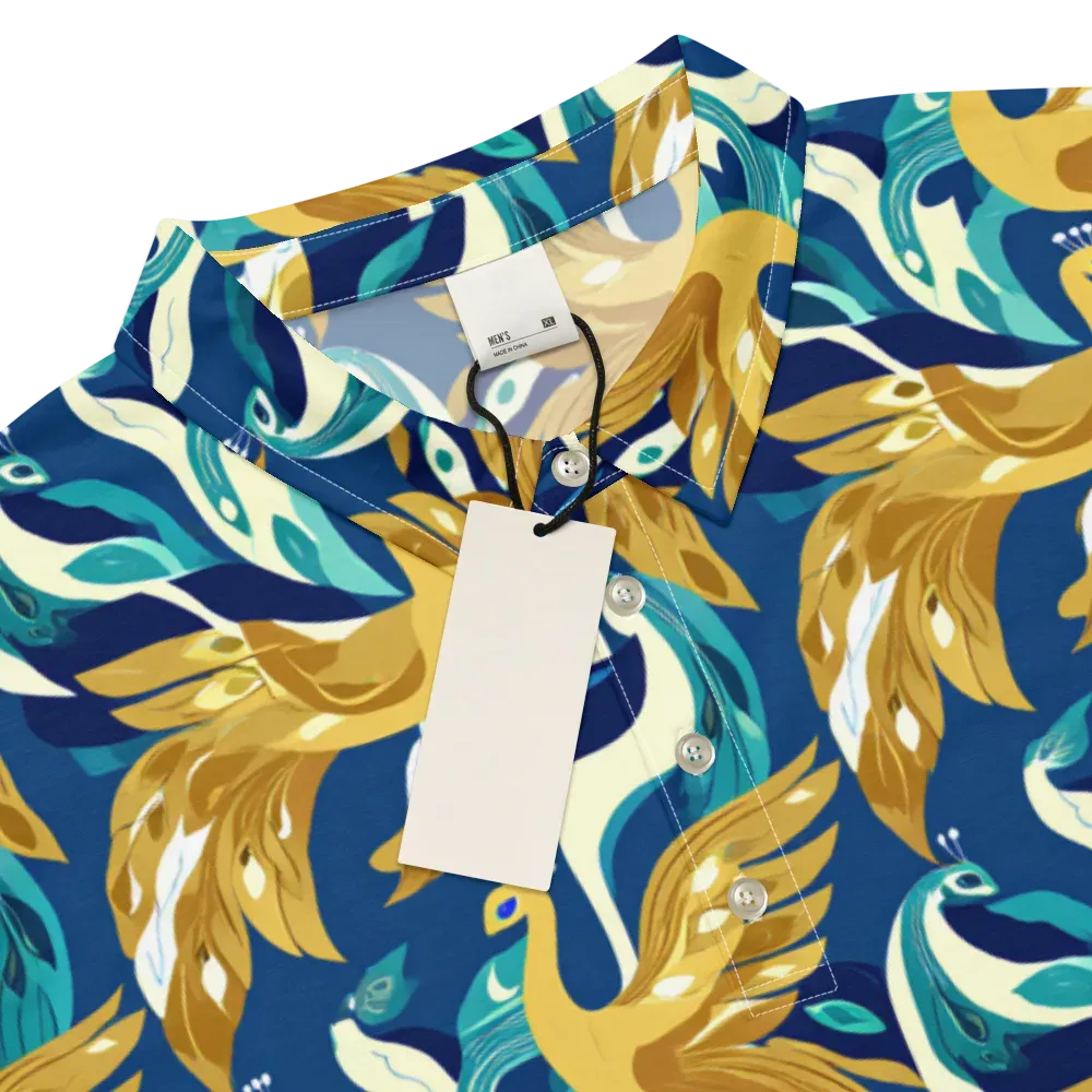 Gilded Peacock Tide on Men's Slim Fit Polo Shirt — Product details