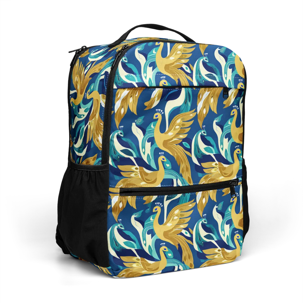 Gilded Peacock Tide on Utility Backpack — Right Front