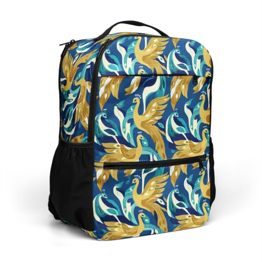 Gilded Peacock Tide on a Utility Backpack