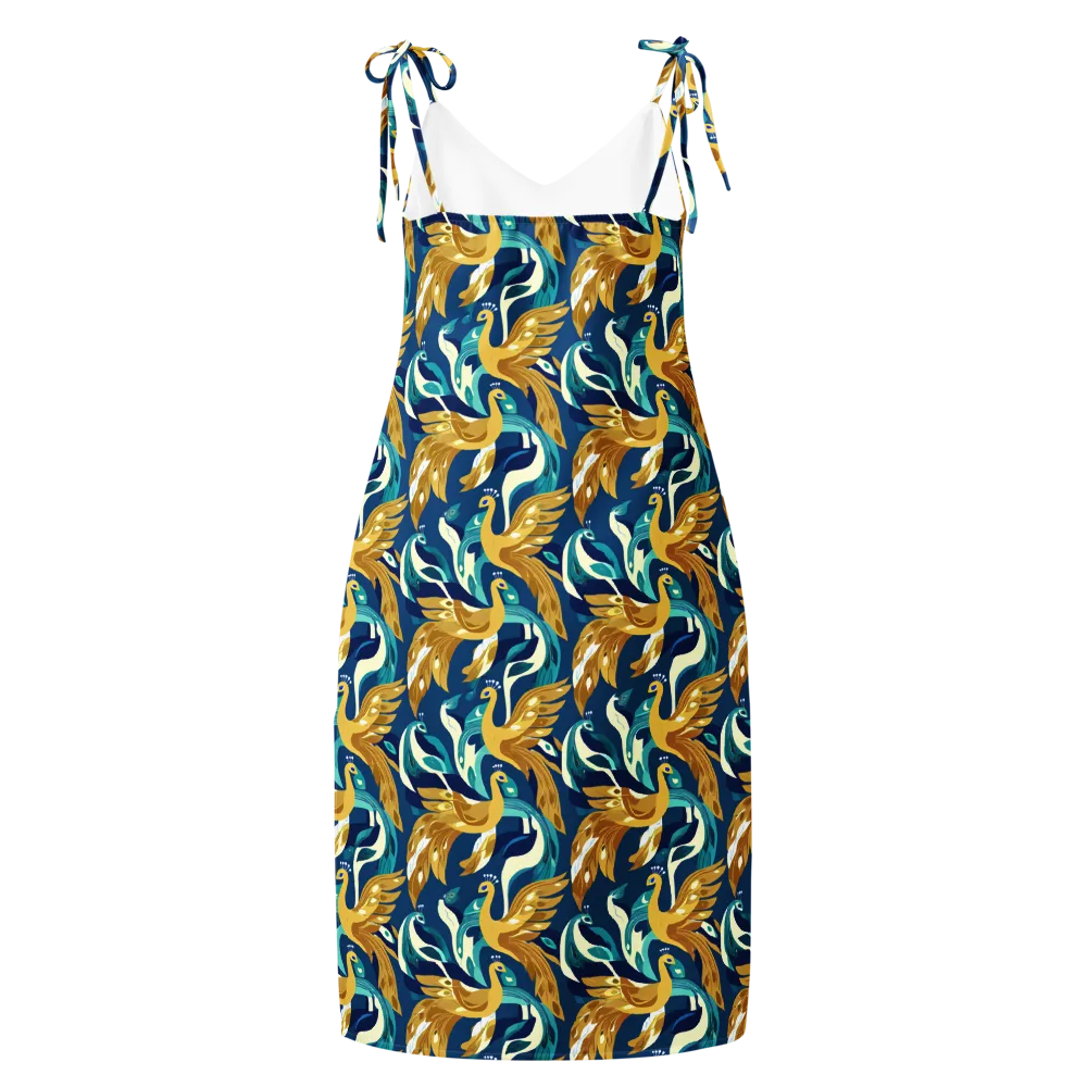 Gilded Peacock Tide on Slip Dress — Back