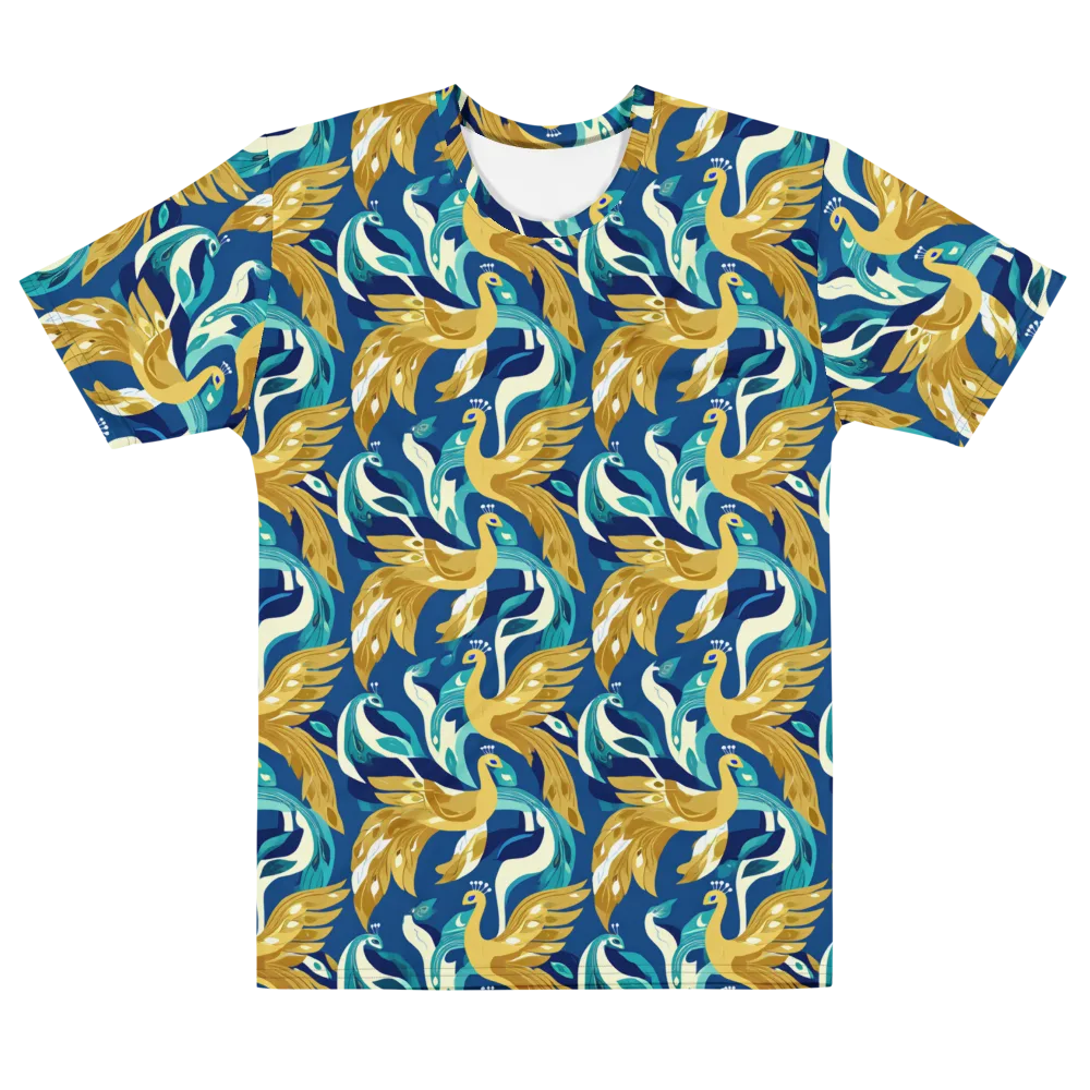 Gilded Peacock Tide on Men's Cotton Crew Neck T-Shirt — Front