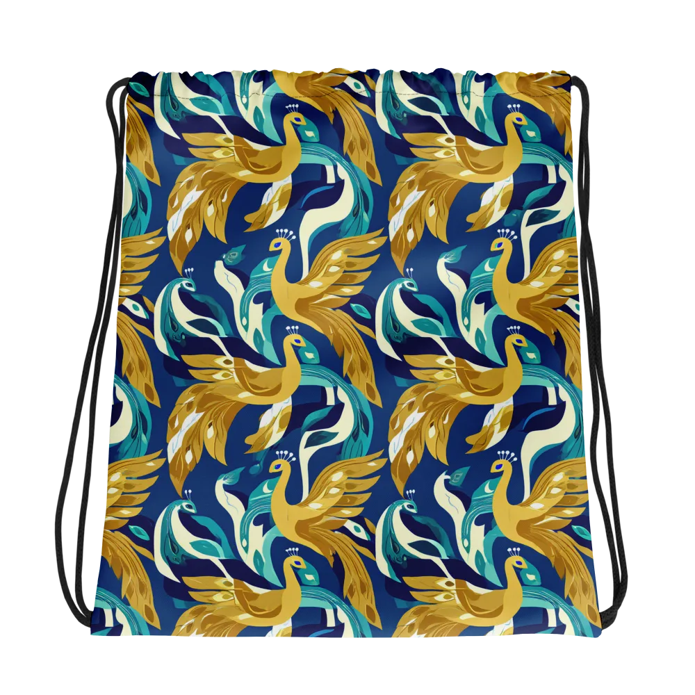 Gilded Peacock Tide on Drawstring Bag — Photo